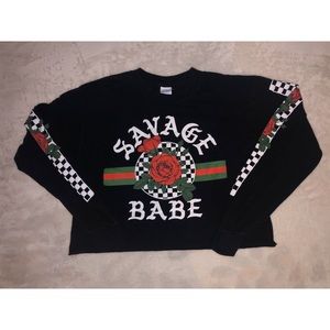 Cropped Long Sleeve T-Shirt